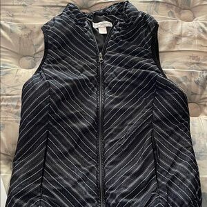 Christopher & Banks Black and Gray Patterned Vest